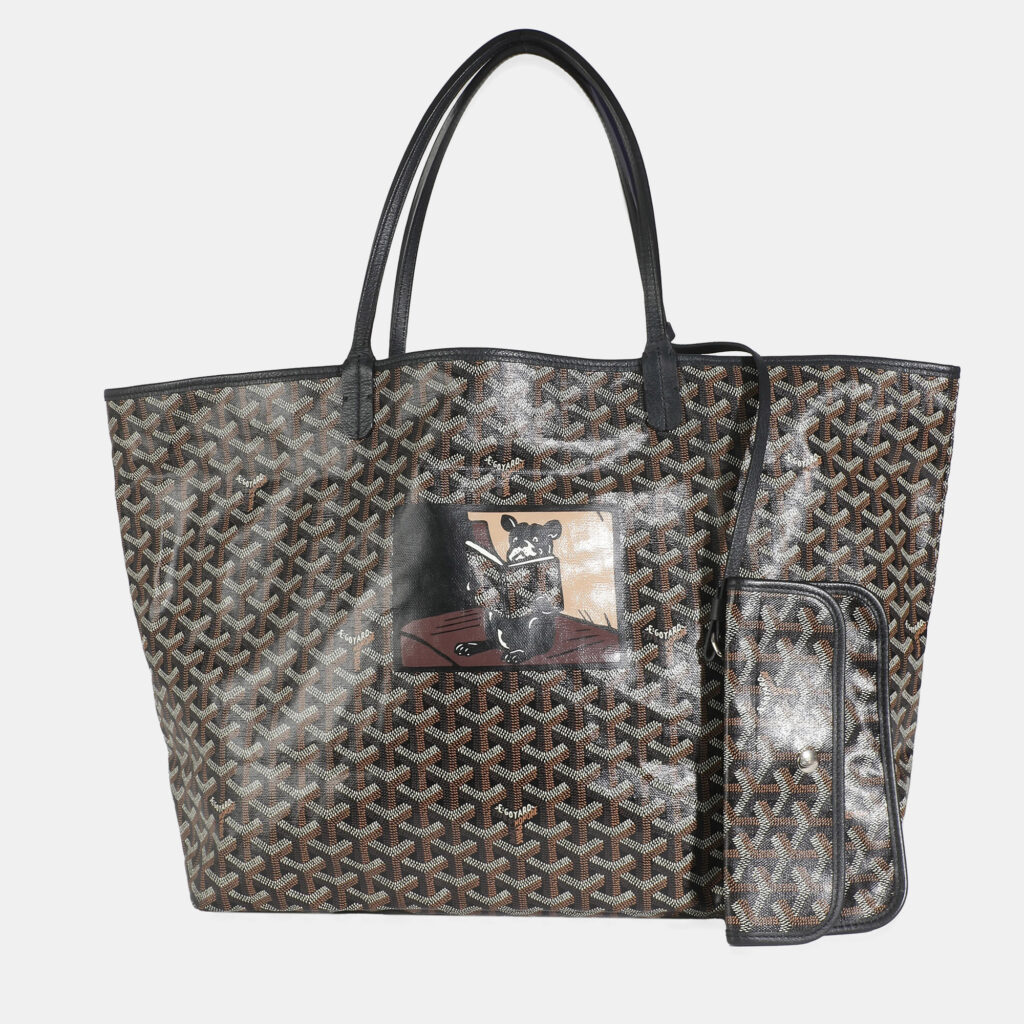 Goyard Black Goyardine Canvas French Bulldog Saint Louis GM
