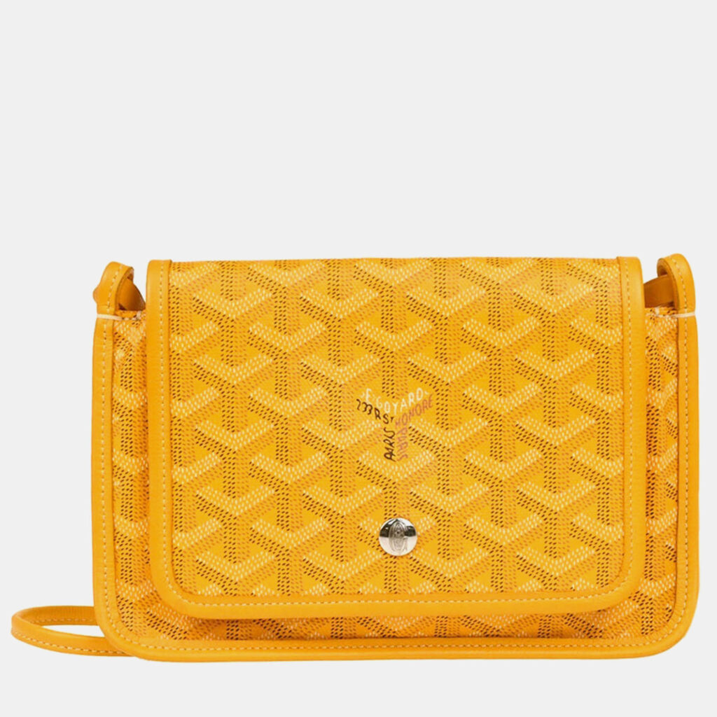 Goyard Plumet Yellow Canvas Shoulder Pochette Wallet Goyard Plumet Yellow Canvas Shoulder Pochette Wallet