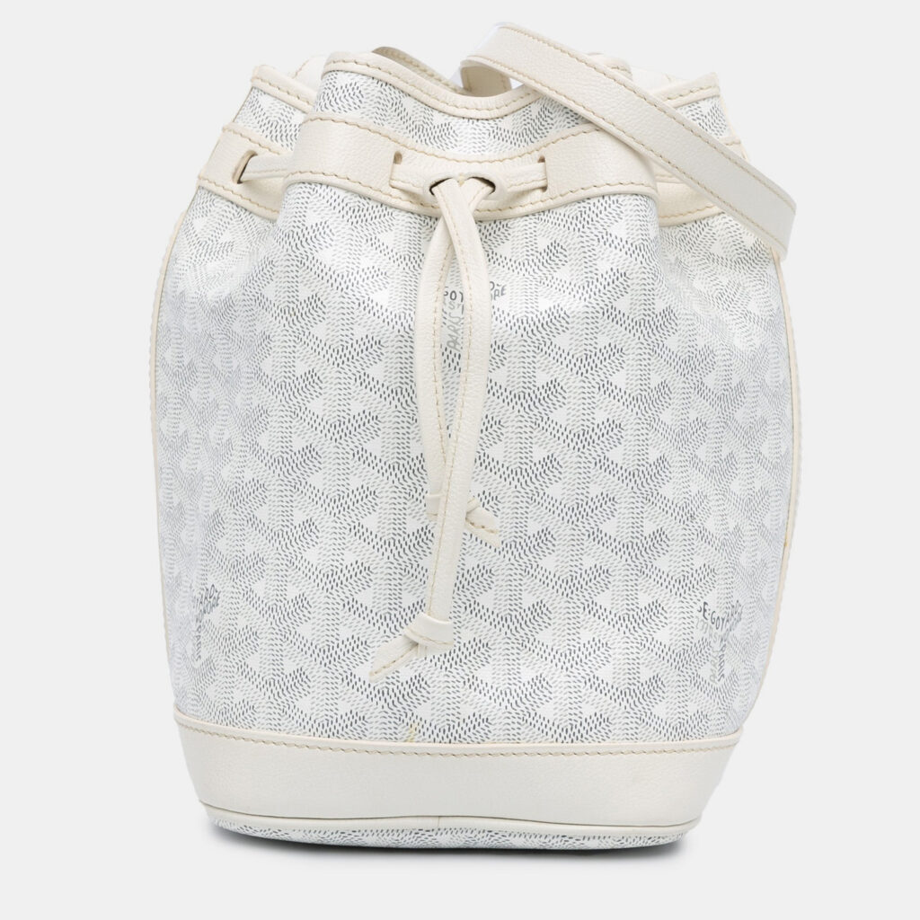 Goyard Petit Flot White Goyardine Canvas Bucket Bag