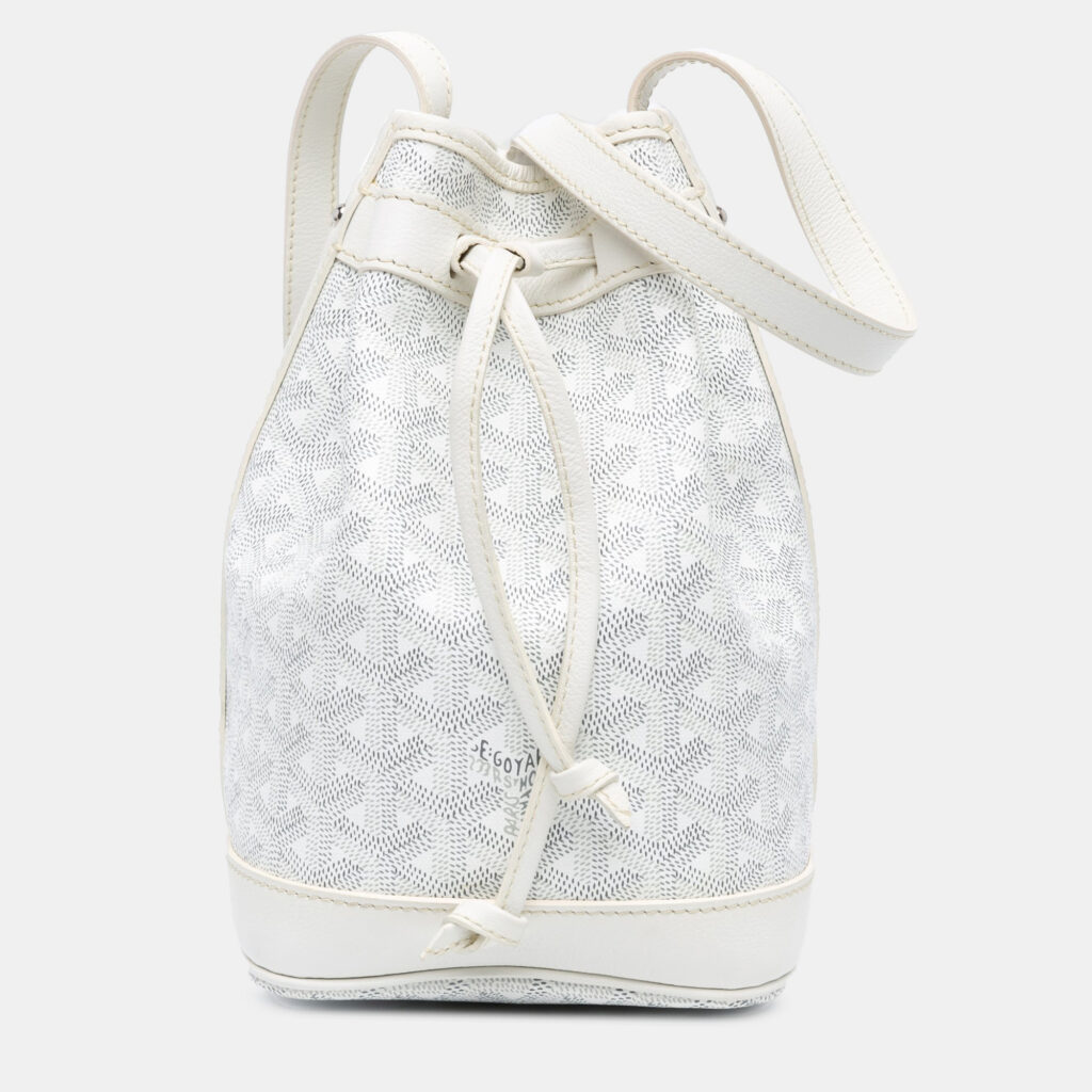 Goyard Petit Flot White Goyardine Canvas Bucket Bag Goyard Petit Flot White Goyardine Canvas Bucket Bag