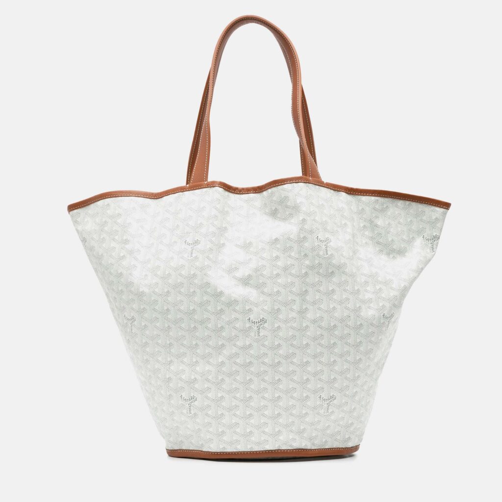 Goyard Belharra White Goyardine Tote Bag