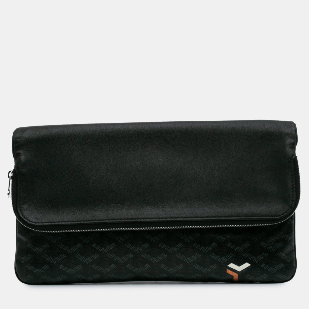 Goyard Sainte Marie Black Goyardine Canvas Crossbody Bag Goyard Sainte Marie Black Goyardine Canvas Crossbody Bag