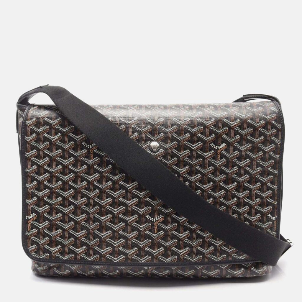 Goyard Capetien MM Black Multicolor Coated Canvas Leather Shoulder Bag Goyard Capetien MM Black Multicolor Coated Canvas Leather Shoulder Bag