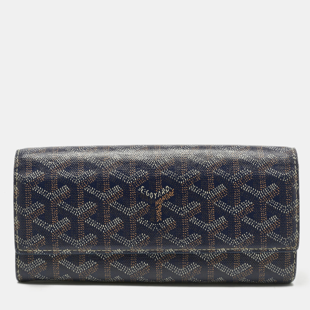 Goyard Navy Blue Goyardine Coated Canvas Varenne Continental Wallet Goyard Navy Blue Goyardine Coated Canvas Varenne Continental Wallet