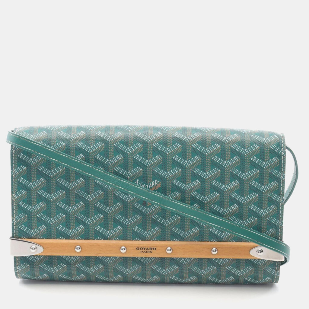 Goyard Monte Carlo PM Green Coated Canvas Shoulder Bag Goyard Monte Carlo PM Green Coated Canvas Shoulder Bag