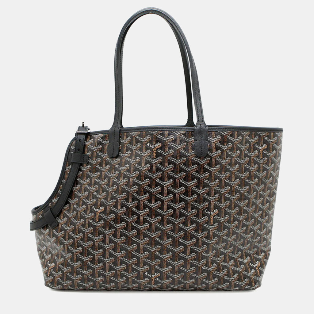 Goyard Chien GM Cyan Gris Black PVC Leather Tote Bag Goyard Chien GM Cyan Gris Black PVC Leather Tote Bag