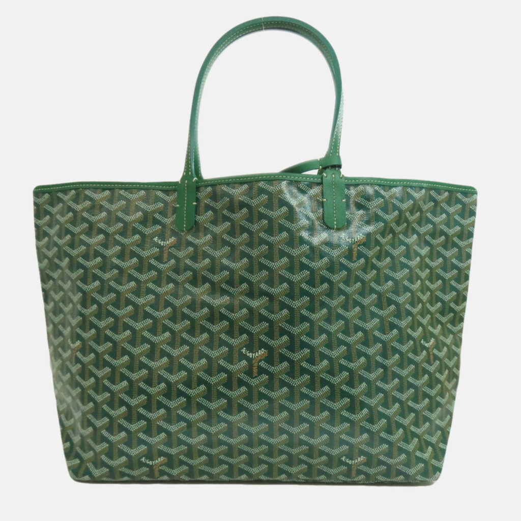 Goyard Saint Louis PM Green Coated Canvas Tote Bag