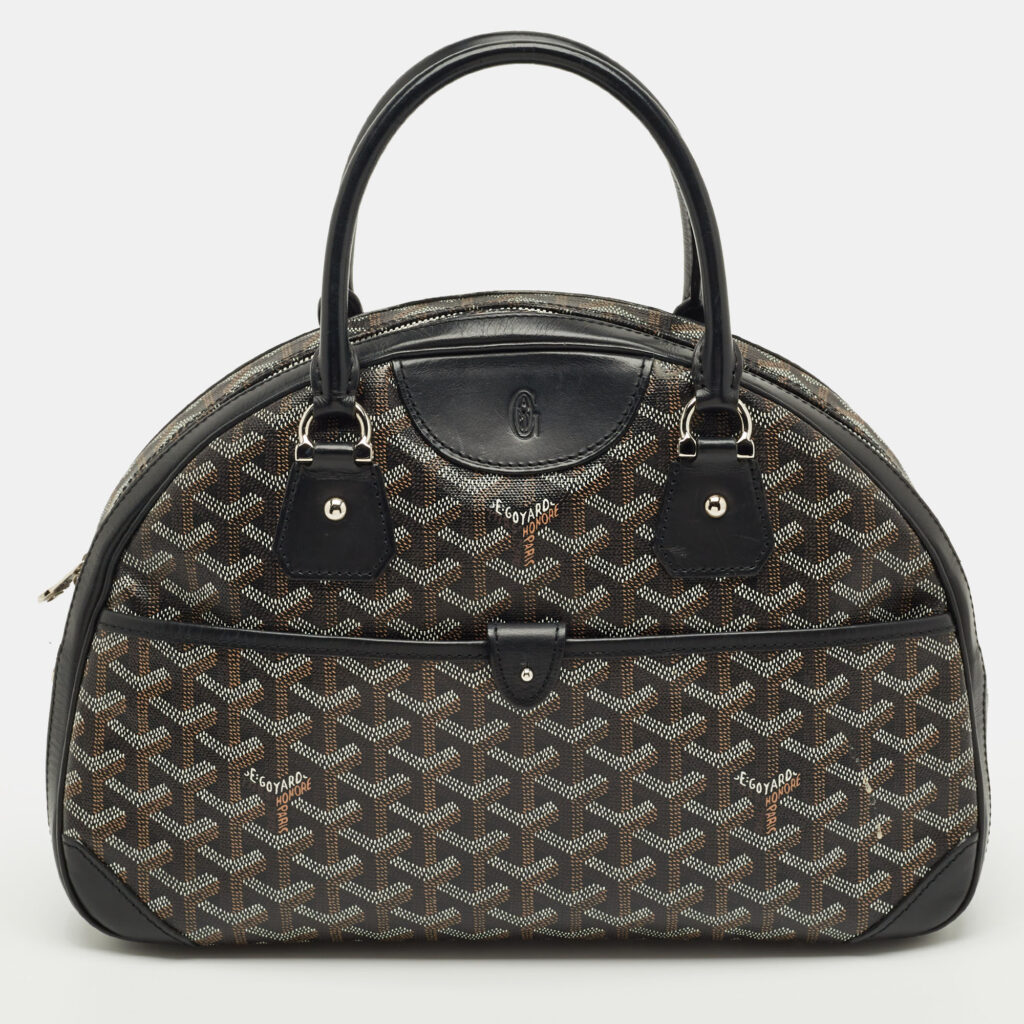 Goyard Black Goyardine Coated Canvas St. Jeanne MM Bowler Bag Goyard Black Goyardine Coated Canvas St. Jeanne MM Bowler Bag