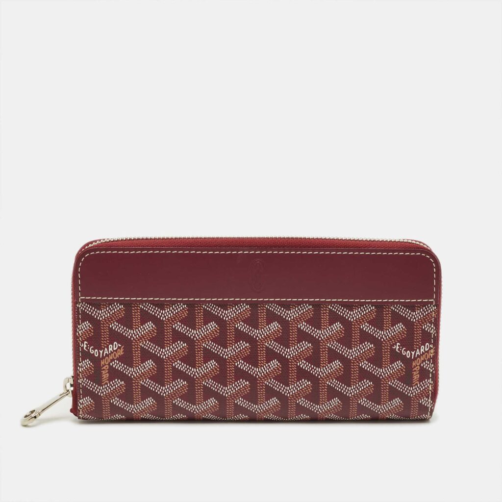 Goyard Burgundy Goyardine Coated Canvas Matignon GM Wallet Goyard Burgundy Goyardine Coated Canvas Matignon GM Wallet