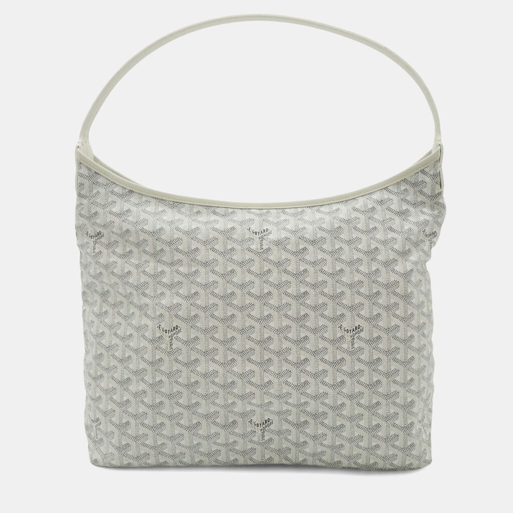 Goyard Boheme Hobo Bag Shoulder Coated Canvas Leather White Gray Goyard Boheme Hobo Bag Shoulder Coated Canvas Leather White Gray