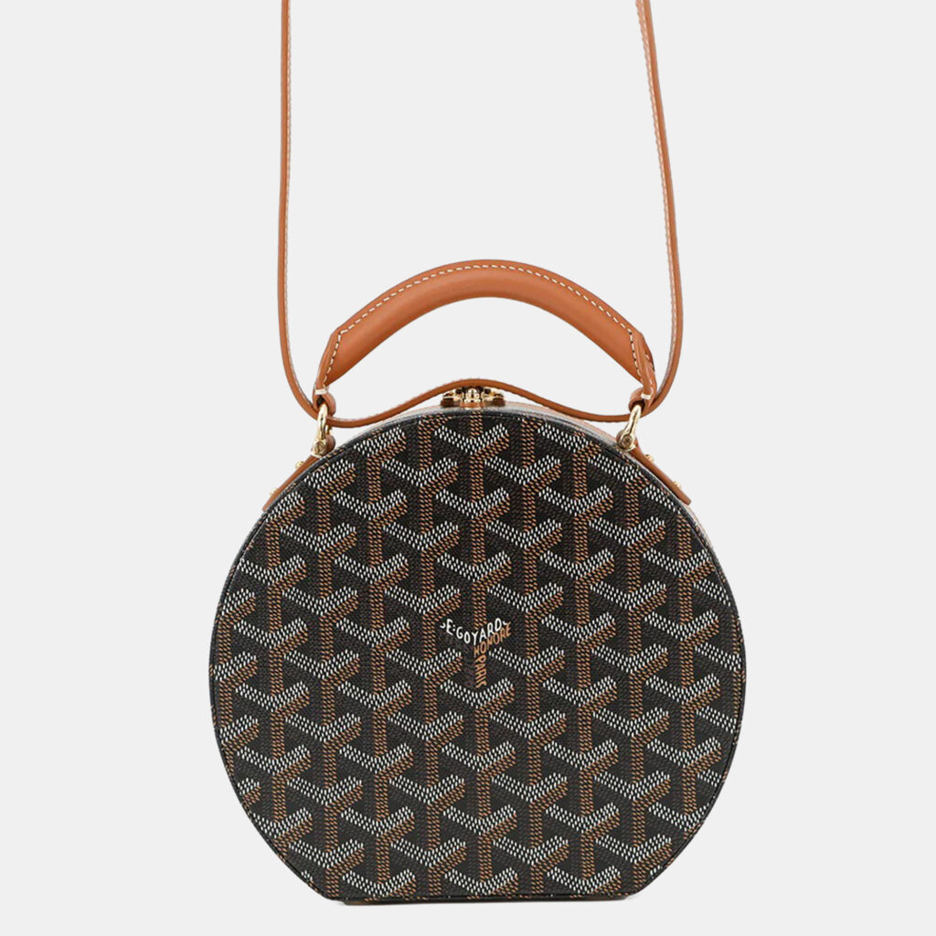 Goyard Hat Box And Alto Trunk Bag Black/Natural Goyardine Canvas Cervon Calf Leather Goyard Hat Box And Alto Trunk Bag Black/Natural Goyardine Canvas Cervon Calf Leather