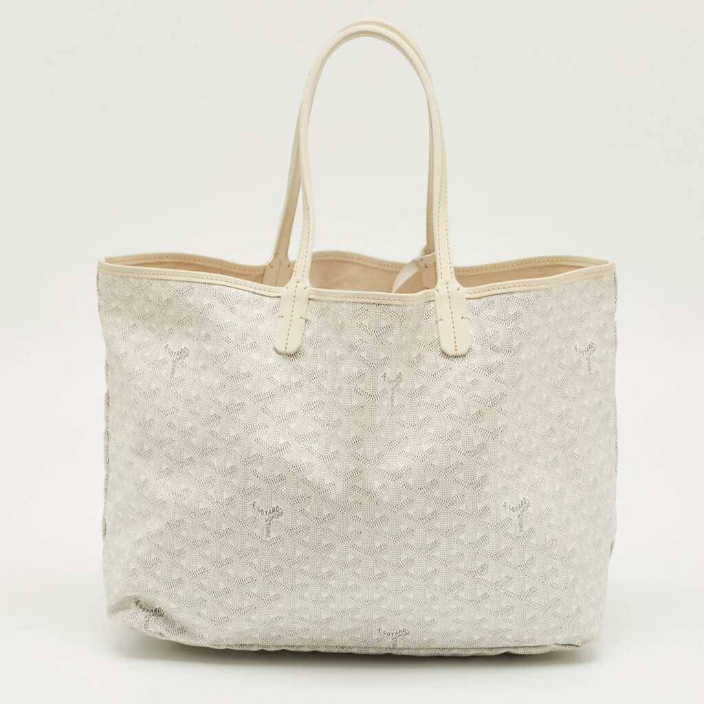 Goyard White Goyardine Coated Canvas and Leather Saint Louis PM Tote
