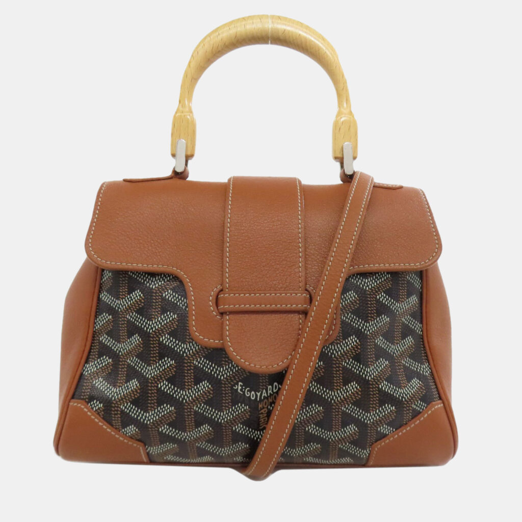 Goyard Saigon Mini Handbag In Coated Canvas And Calfskin Leather Goyard Saigon Mini Handbag In Coated Canvas And Calfskin Leather