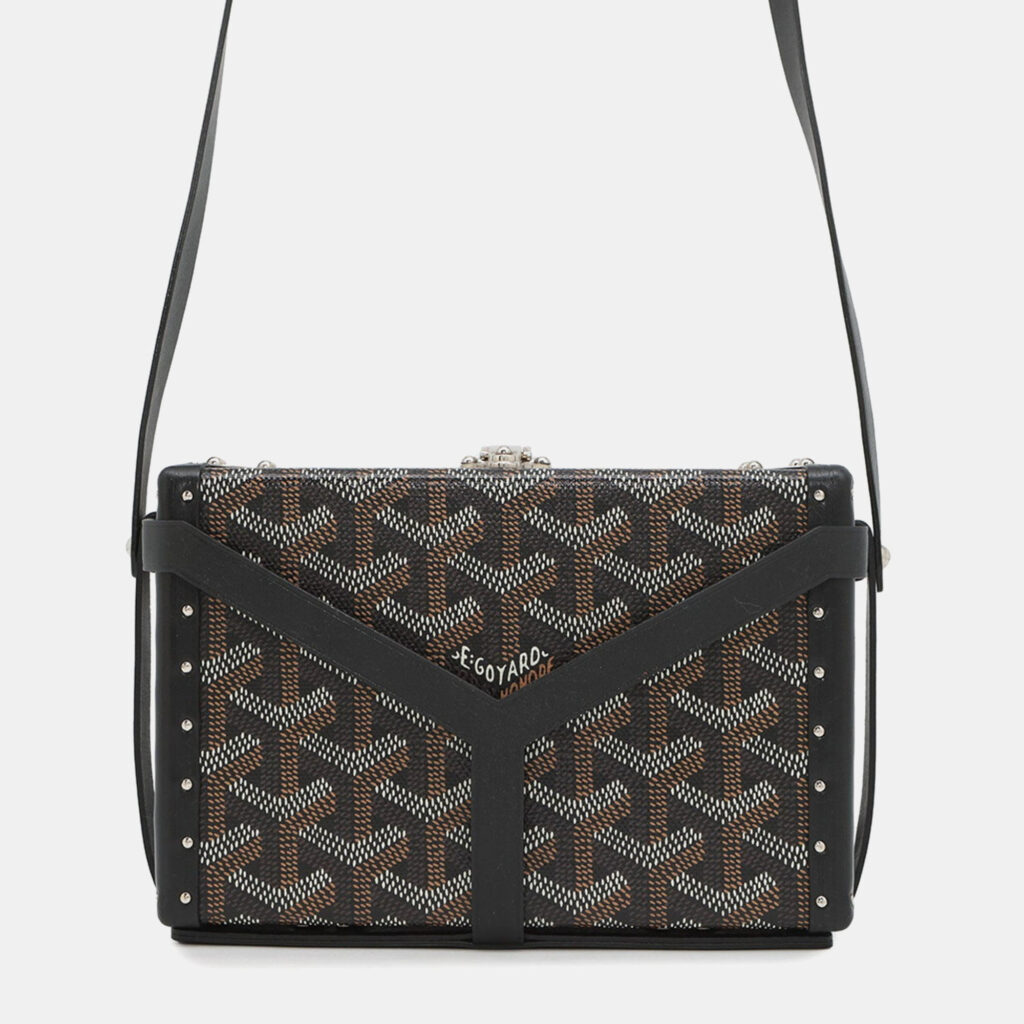 Goyard Shoulder Bag Minodiaire Trunk Leather Black