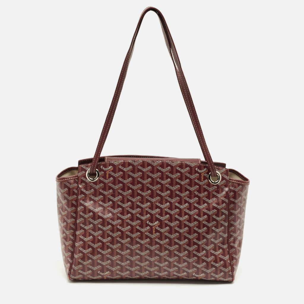 Goyard Burgundy Goyardine Coated Canvas and Leather Rouette PM Bag Goyard Burgundy Goyardine Coated Canvas and Leather Rouette PM Bag