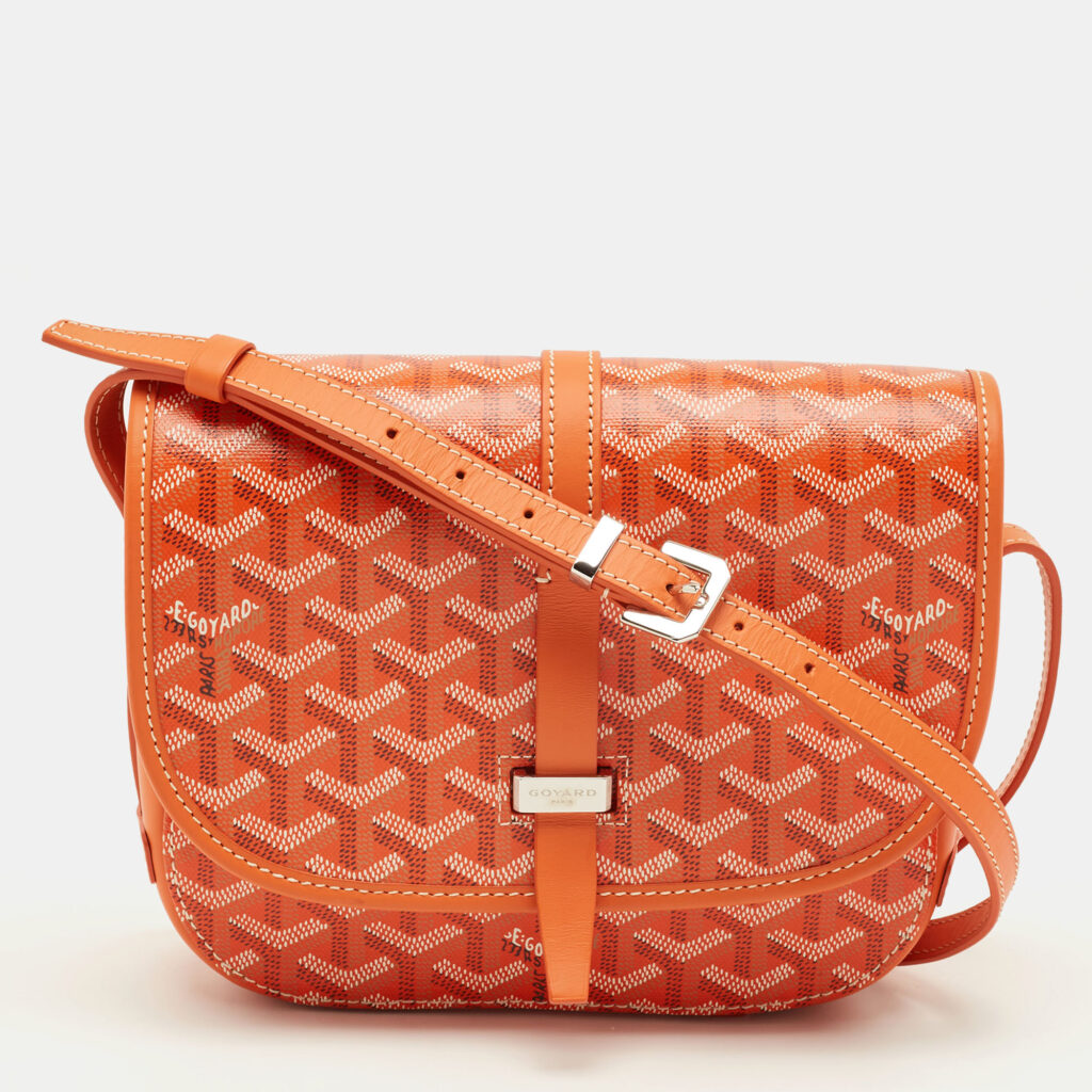 Goyard Belvedere II PM Orange Goyardine Coated Canvas and Leather Bag Goyard Belvedere II PM Orange Goyardine Coated Canvas and Leather Bag