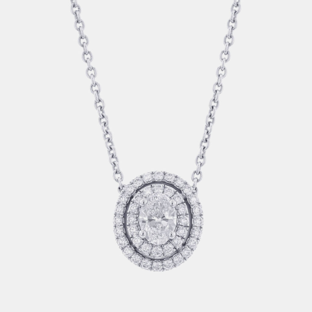 Graff Oval Cut Twin Constellation Diamond 18K White Gold Necklace