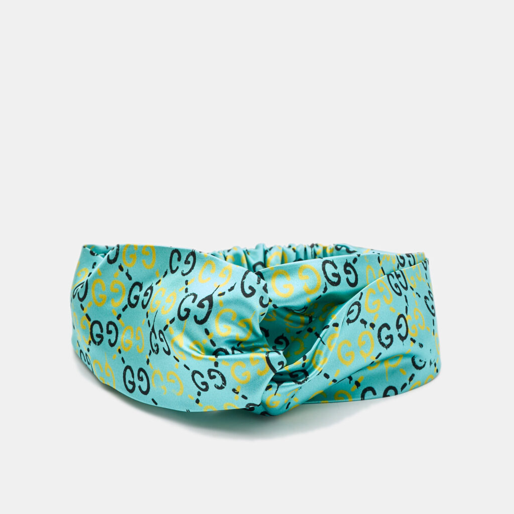 Gucci Blue GG Ghost Silk Headband M