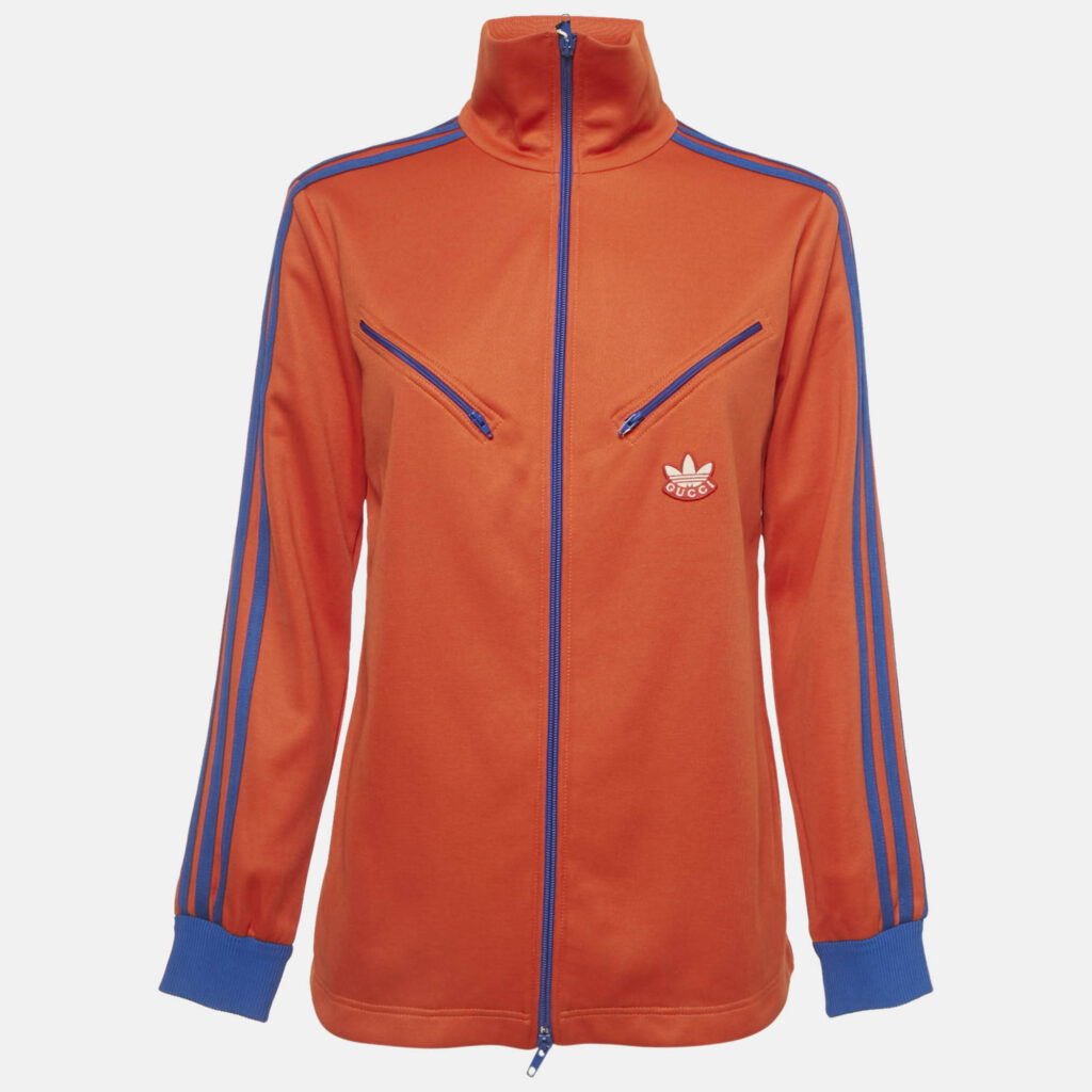 Gucci x Adidas Orange Jersey Zip-Up Jacket XS Gucci x Adidas Orange Jersey Zip-Up Jacket XS