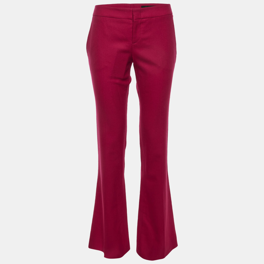 Gucci Raspberry Pink Wool Flared Trousers S Gucci Raspberry Pink Wool Flared Trousers S