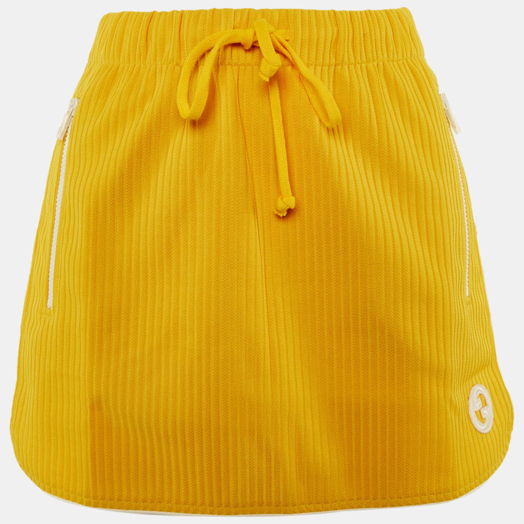 Gucci Yellow Ribbed Knit Mini Skirt L Gucci Yellow Ribbed Knit Mini Skirt L
