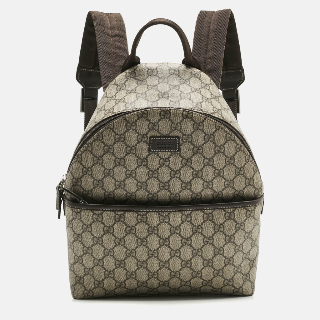 Gucci Beige/Brown GG Supreme Canvas and Leather Backpack Gucci Beige/Brown GG Supreme Canvas and Leather Backpack