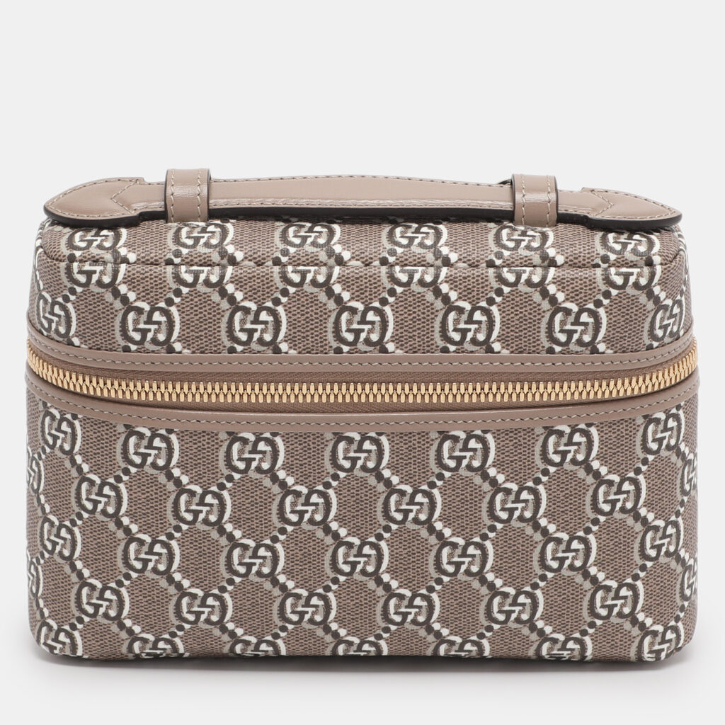 Gucci Taupe GG Shadow Supreme Canvas Mini Crossbody Bag