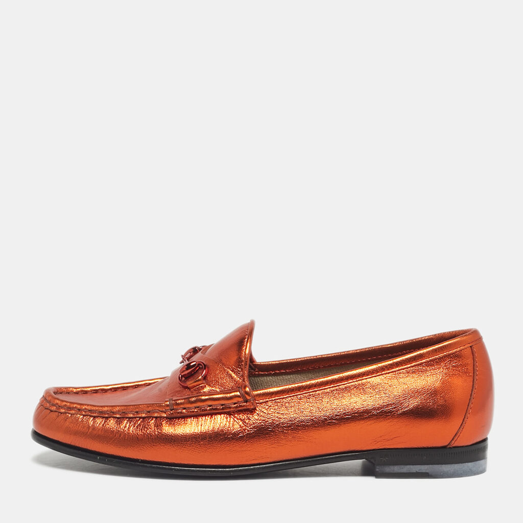 luxury-women-gucci-new-shoes-p1229956-001-1.jpg Gucci Copper Leather 1953 Horsebit Loafers Size 36.5