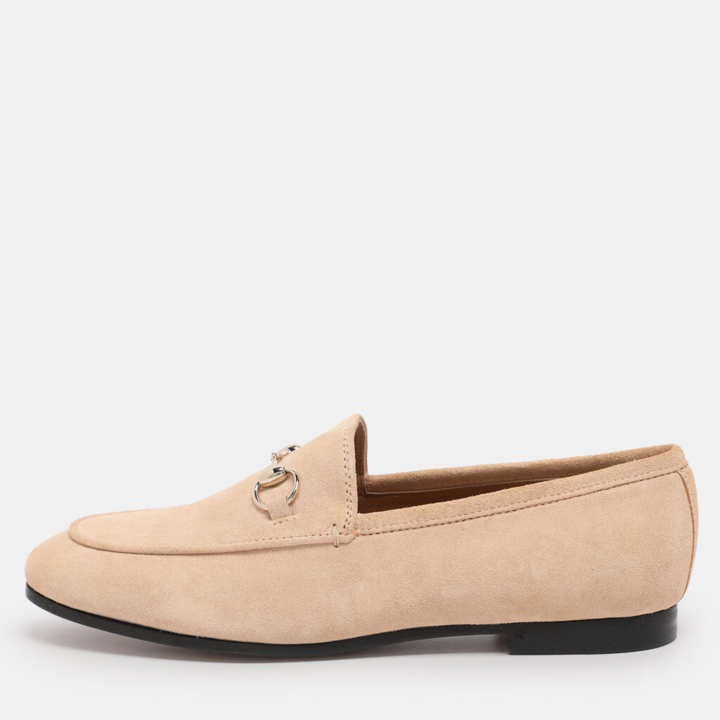 Gucci Beige Suede Jordaan Loafers Size 36.5 Gucci Beige Suede Jordaan Loafers Size 36.5