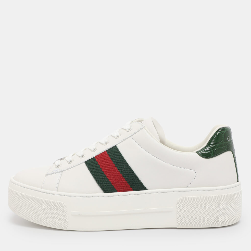 Gucci White Leather Web Ace Platform Sneakers Size 38 Gucci White Leather Web Ace Platform Sneakers Size 38