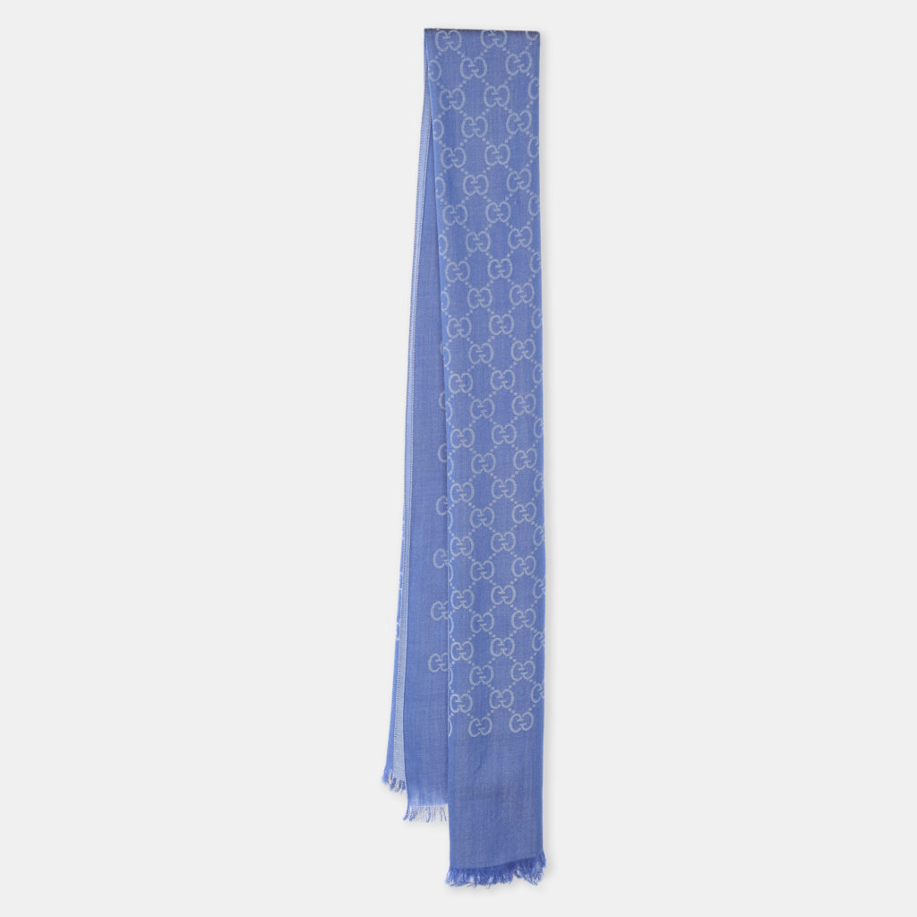 Gucci Blue GG Wool Scarf Gucci Blue GG Wool Scarf