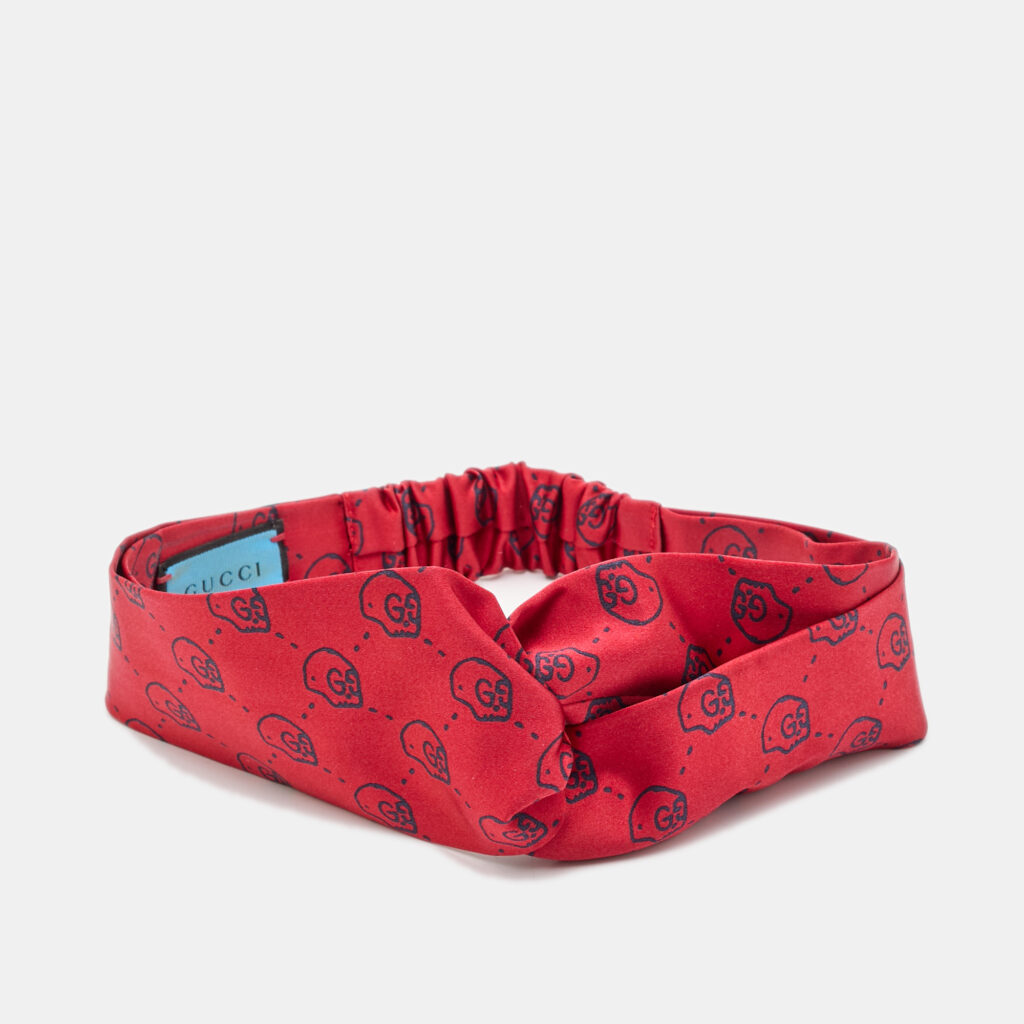 Gucci Red GG Hamlet Silk Duchesse Headband Gucci Red GG Hamlet Silk Duchesse Headband