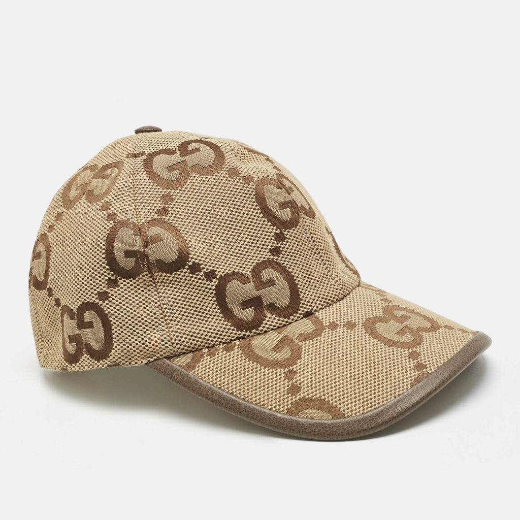 Gucci Beige Maxi GG Canvas Baseball Cap S Gucci Beige Maxi GG Canvas Baseball Cap S