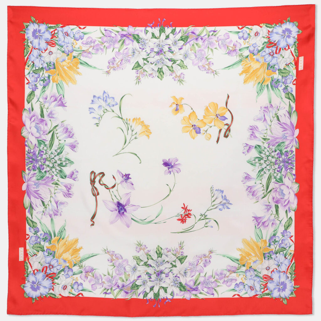 Gucci Multicolor Floral Print Silk Scarf Gucci Multicolor Floral Print Silk Scarf