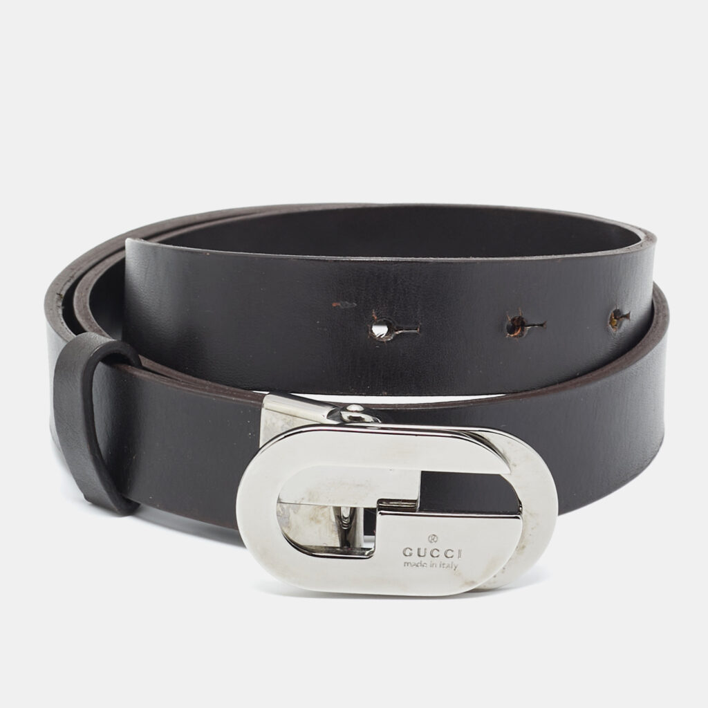 Gucci Dark Brown Leather G Buckle Belt 70CM Gucci Dark Brown Leather G Buckle Belt 70CM