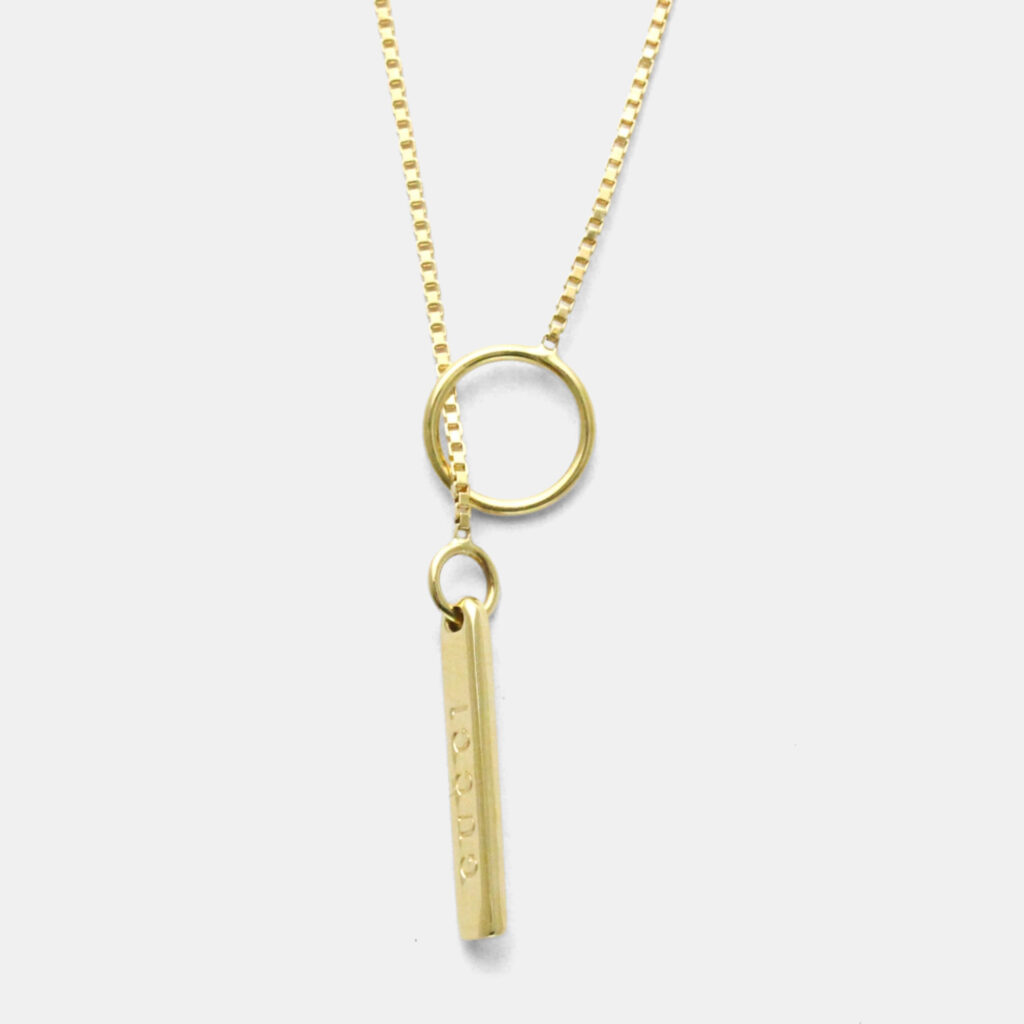 Gucci Lariat Yellow Gold 18K No Stone Necklace Gold