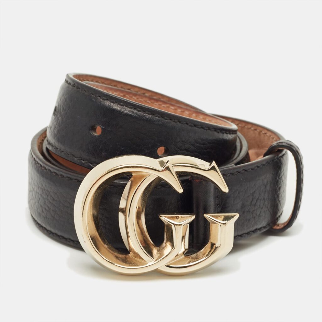Gucci Black Leather Double G Buckle Belt 80CM Gucci Black Leather Double G Buckle Belt 80CM