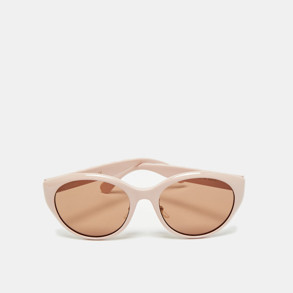 Gucci Light Pink/Brown GG0814SK Seasonal Icon Frame Round Sunglasses Gucci Light Pink/Brown GG0814SK Seasonal Icon Frame Round Sunglasses