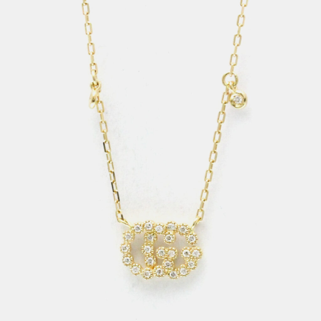 Gucci GG Logo Diamond 18K Yellow Gold Diamond Necklace Gucci GG Logo Diamond 18K Yellow Gold Diamond Necklace