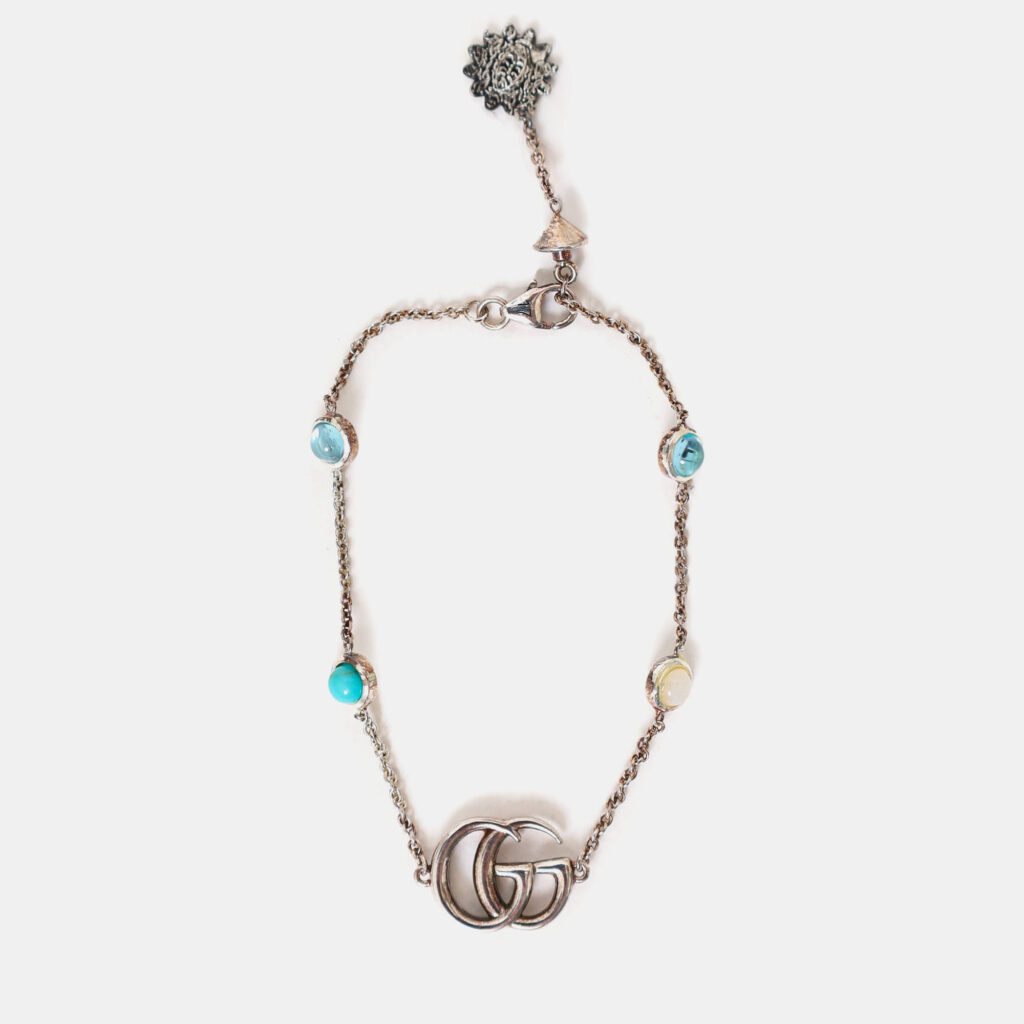 Gucci 925 Sterling Silver Double G Flower Chain Bracelet Gucci 925 Sterling Silver Double G Flower Chain Bracelet