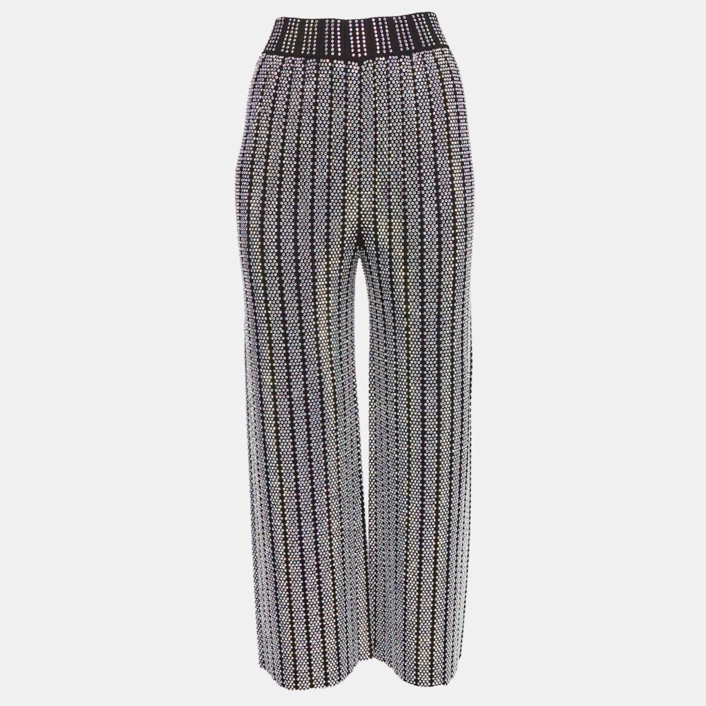 Gucci Black Stretch Knit Rhinestones Detail Pants S Gucci Black Stretch Knit Rhinestones Detail Pants S
