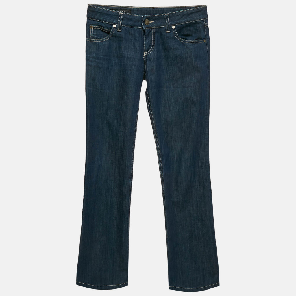 Gucci Navy Blue Denim Straight Leg Jeans S Waist 28"