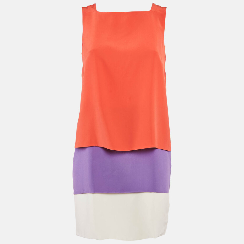 Gucci Red/Purple Silk Layered Sleeveless Mini Dress S Gucci Red/Purple Silk Layered Sleeveless Mini Dress S