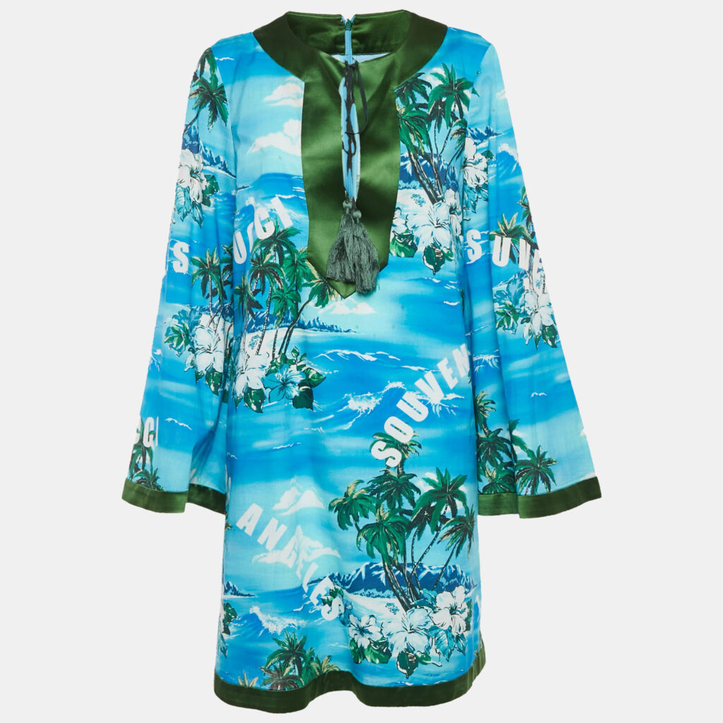Gucci Blue Printed Shift Dress M
