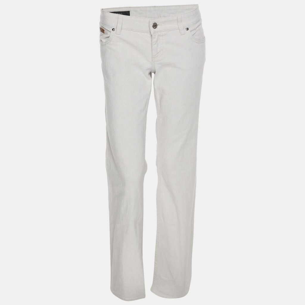 Gucci Off White Denim Wide Leg Pants M Gucci Off White Denim Wide Leg Pants M