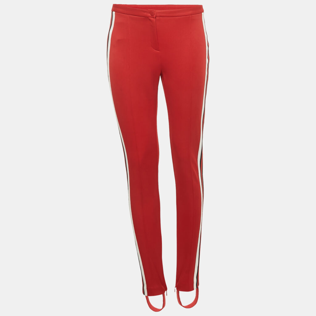 Gucci Red Jersey Striped Sylvie Web Stirrup Pants S
