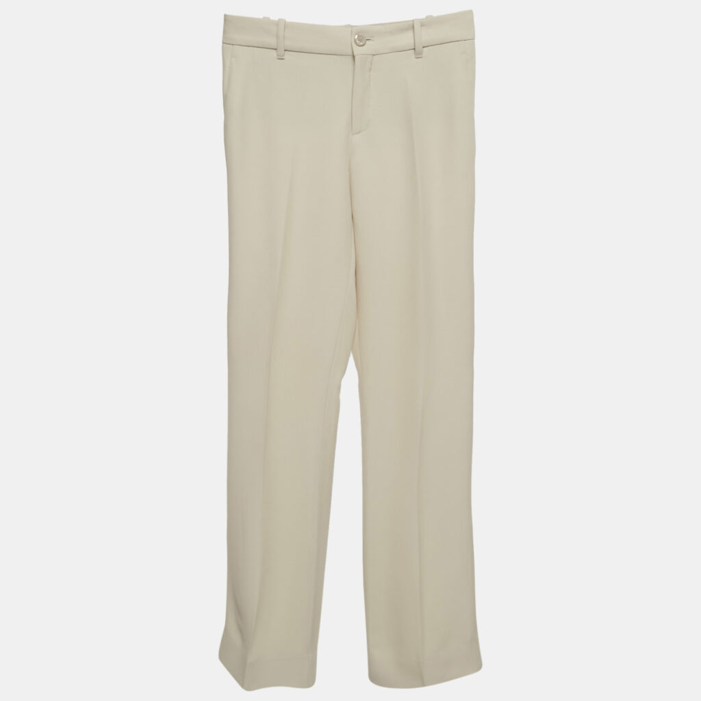 Gucci Cream Crepe Flared Trousers M