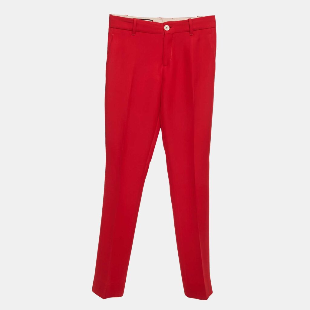 Gucci Red Crepe Flared Trousers S