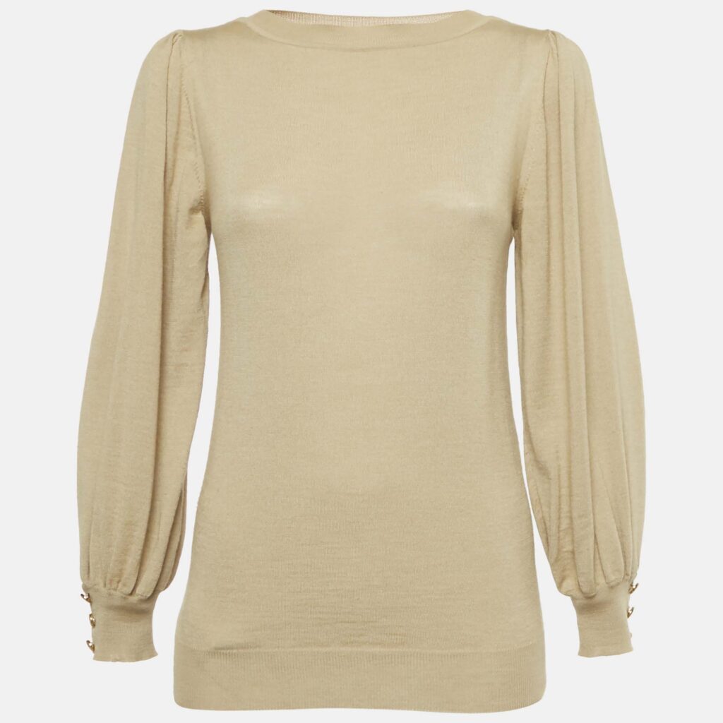 Gucci Camel Brown Wool Knit Sweatshirt S Gucci Camel Brown Wool Knit Sweatshirt S