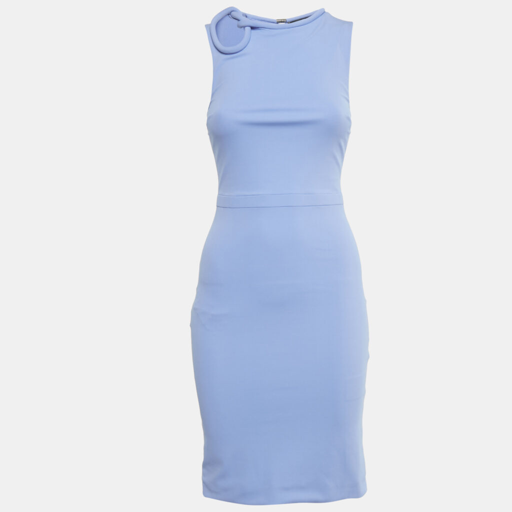 Gucci Blue Jersey Neck Detail Short Dress XS Gucci Blue Jersey Neck Detail Short Dress XS